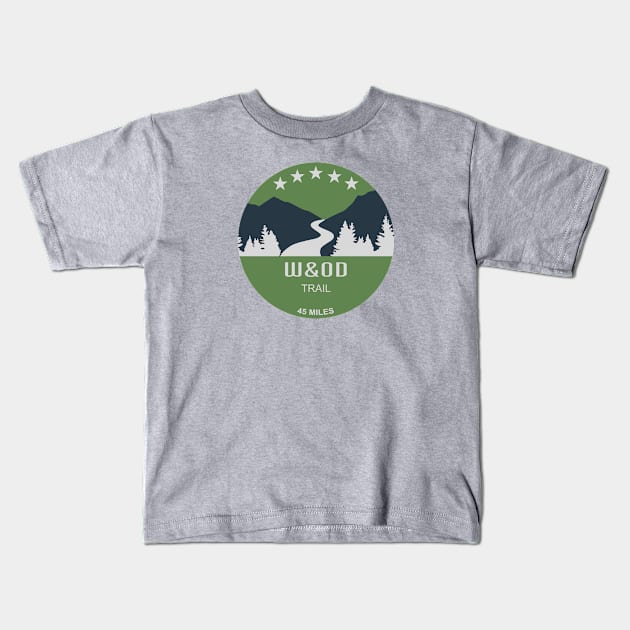 W&OD Trail Kids T-Shirt by esskay1000